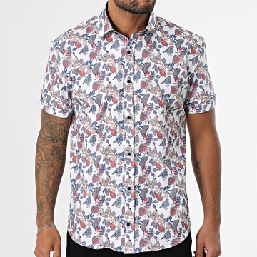 Classic Series - Camisa Manga Corta 002 Blanco Azul Beige Rojo