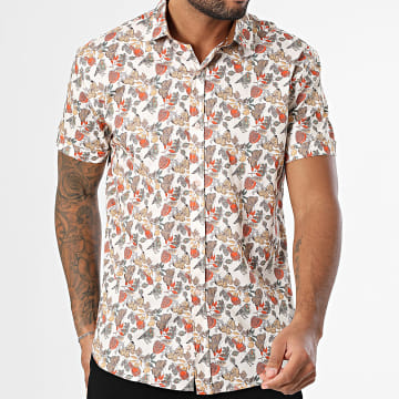 Classic Series - Chemise Manches Courtes 002 Beige Vert Rouge