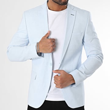 Mackten - Veste Blazer 105 Bleu Clair Chiné