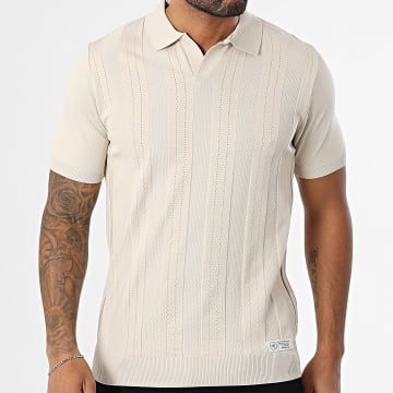 Mackten - Polo Korte Mouw Strepen 040 Beige