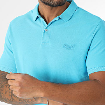 Superdry - Polo Manches Courtes Vint Destroy M1110439A Bleu Clair