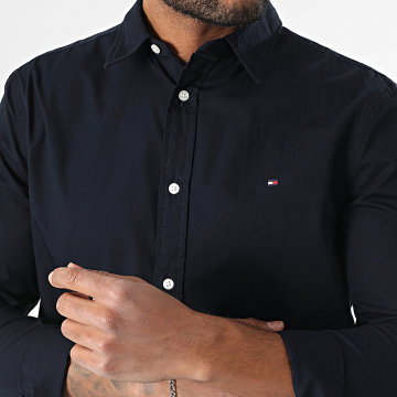 Tommy Hilfiger - Flex Popelina Kent Cuello 8137 Azul Marino Camisa Manga Larga
