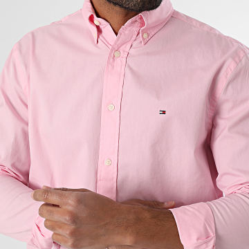 Tommy Hilfiger - Camisa de manga larga Flex Poplin Solid 7550 Rosa