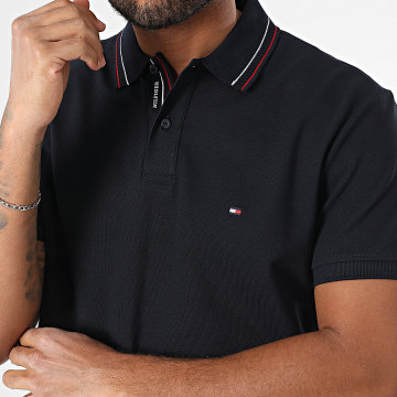 Tommy Hilfiger - Polo Manches Courtes Placket Interest 8459 Bleu Marine
