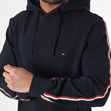Tommy Hilfiger - Sweat Capuche A Bandes Global Stripe 8685 Bleu Marine