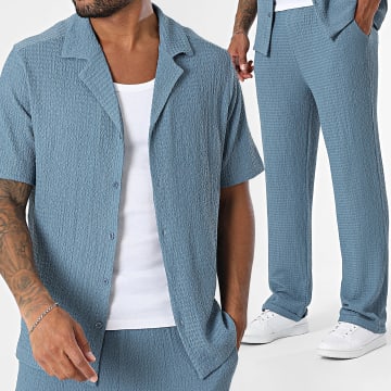 Uniplay - Ensemble Chemise Manches Courtes Et Pantalon 126 Bleu Indigo Clair