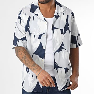 Uniplay - Camisa Manga Corta 129 Blanco Gris Azul Marino