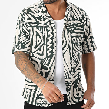Uniplay - Camisa Manga Corta 127 Beige Verde Oscuro