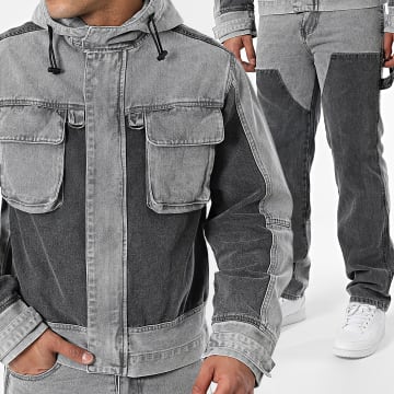 Uniplay - Ensemble Veste Capuche Jean Et Jean 209 Gris Anthracite Gris