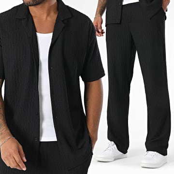 2Y Premium - 012 Conjunto negro de camisa de manga corta y pantalón