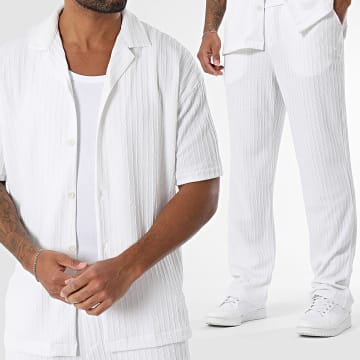 2Y Premium - 012 Conjunto blanco de camisa de manga corta y pantalón