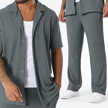 2Y Premium - 012 Conjunto de camisa y pantalón de manga corta gris marengo