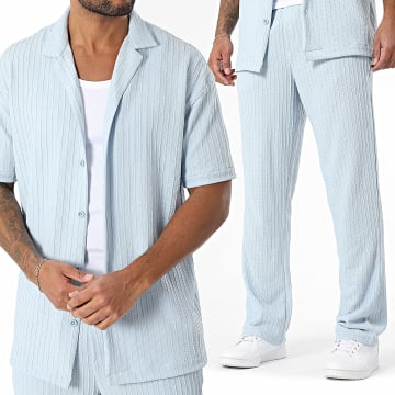 2Y Premium - 012 Conjunto de camisa y pantalón azul claro de manga corta