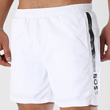 BOSS - Shorts de baño con banda Dolphin 50508963 Blanco