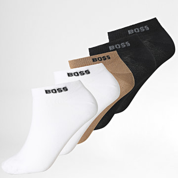BOSS - Lot De 5 Paires De Chaussettes Uni 3197 Blanc Noir Marron