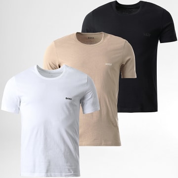 BOSS - Lot De 3 Tee Shirts 50532468 Noir Beige Blanc