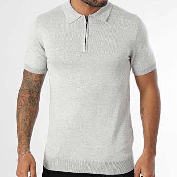 Frilivin - Polo Manches Courtes Col Zippé 364 Gris Clair