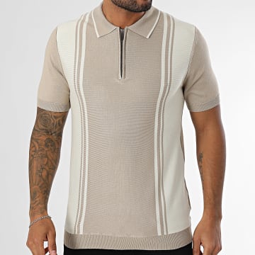 Frilivin - Polo Manches Courtes Col Zippé 210 Beige