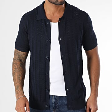 Frilivin - 393 Camisa azul marino de manga corta