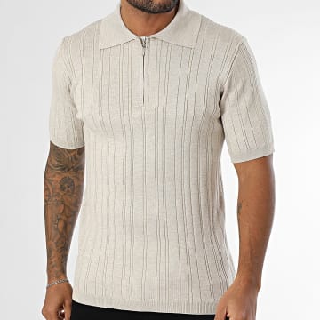 Frilivin - Polo manica corta con collo a zip 915 Beige