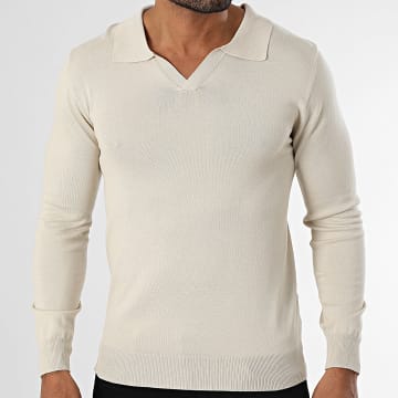Frilivin - 355 Maglia beige con scollo a V