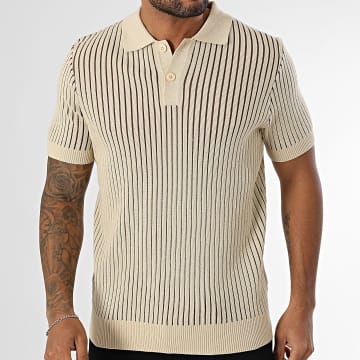 Frilivin - 625 Polo a manica corta in maglia beige