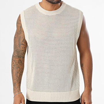 Frilivin - Débardeur Ajouré 715 Beige