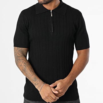Frilivin - Polo Manches Courtes Col Zippé 915 Noir