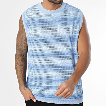 Frilivin - Camiseta de tirantes calada 092 Azul claro Azul real