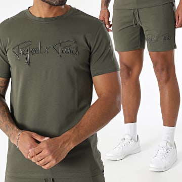 Project X Paris - Set T-Shirt Und Jogginghose 1910076 2340014 Khakigrün