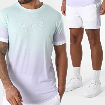 Project X Paris - Set di maglietta e pantaloncini da jogging 2410092 2440092 Bianco Verde chiaro Lilla