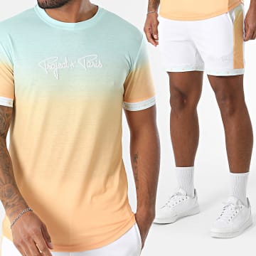 Project X Paris - Set di maglietta e pantaloncini da jogging 2410092 2440092 Bianco Verde chiaro Arancione