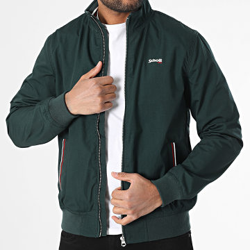 Schott NYC - Giacca Kenton Slim Zip Verde scuro