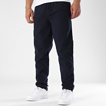 Teddy Smith - Linnen chino broek 10117224D marineblauw