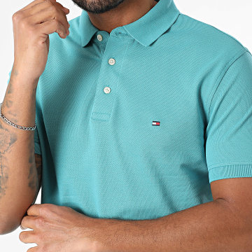 Tommy Hilfiger - Polo Manches Courtes Slim 1985 7771 Turquoise