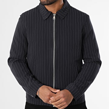 Frilivin - Veste Zippée A Rayures K35 Bleu Marine