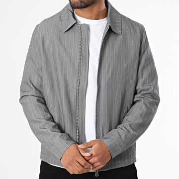 Frilivin - Veste Zippée A Rayures K35 Gris