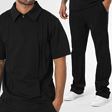KZR - Ensemble Polo Manches Courtes Et Pantalon 190 Noir