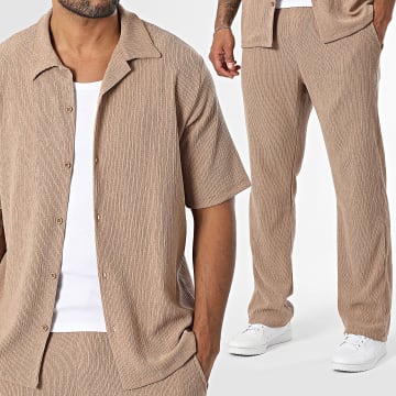 KZR - Ensemble Chemise Manches Courtes Et Pantalon 179 Beige