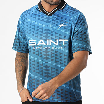 KZR - Polo Manches Courtes 183 Bleu Clair Bleu Marine Dégradé