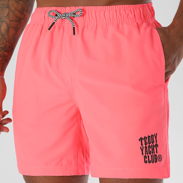 Teddy Yacht Club - Shorts de baño Street Roll Rosa Fluo Negro