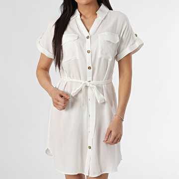Vero Moda - Kleid Hemdbluse Frau Bumpy Weiß