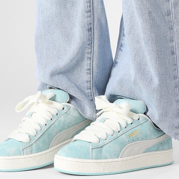 Puma - Baskets Femme Suede XL Washed Out 402374 Safe Lake White PTeam Gold