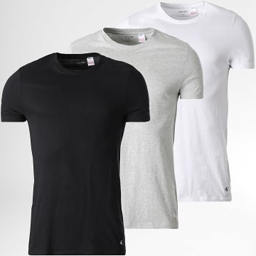 Calvin Klein - Lot De 3 Tee Shirts 4051 Noir Gris Chiné Blanc