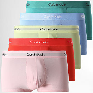 Calvin Klein - Lot De 5 Boxers LV00NB4230 Vert Bleu Clair Jaune Rose Rouge