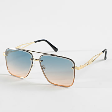 Frilivin - 118 Gafas de sol Gradiente Oro Azul Naranja