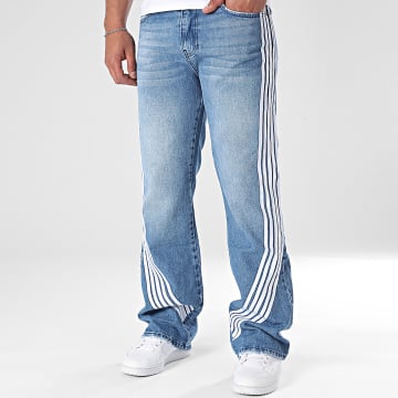 Ikao - Jean Flare A Bandes 344 Bleu Denim