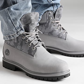 Timberland - Stivali Heritage 6 In Lace Waterproof A6EAS Light Grey Nubuck