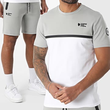 Comme Des Loups - Ensemble Tee Shirt Et Short Jogging Everest Gris Blanc