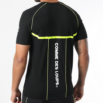 Comme Des Loups - Tee Shirt De Sport Baltirun Noir Jaune Fluo